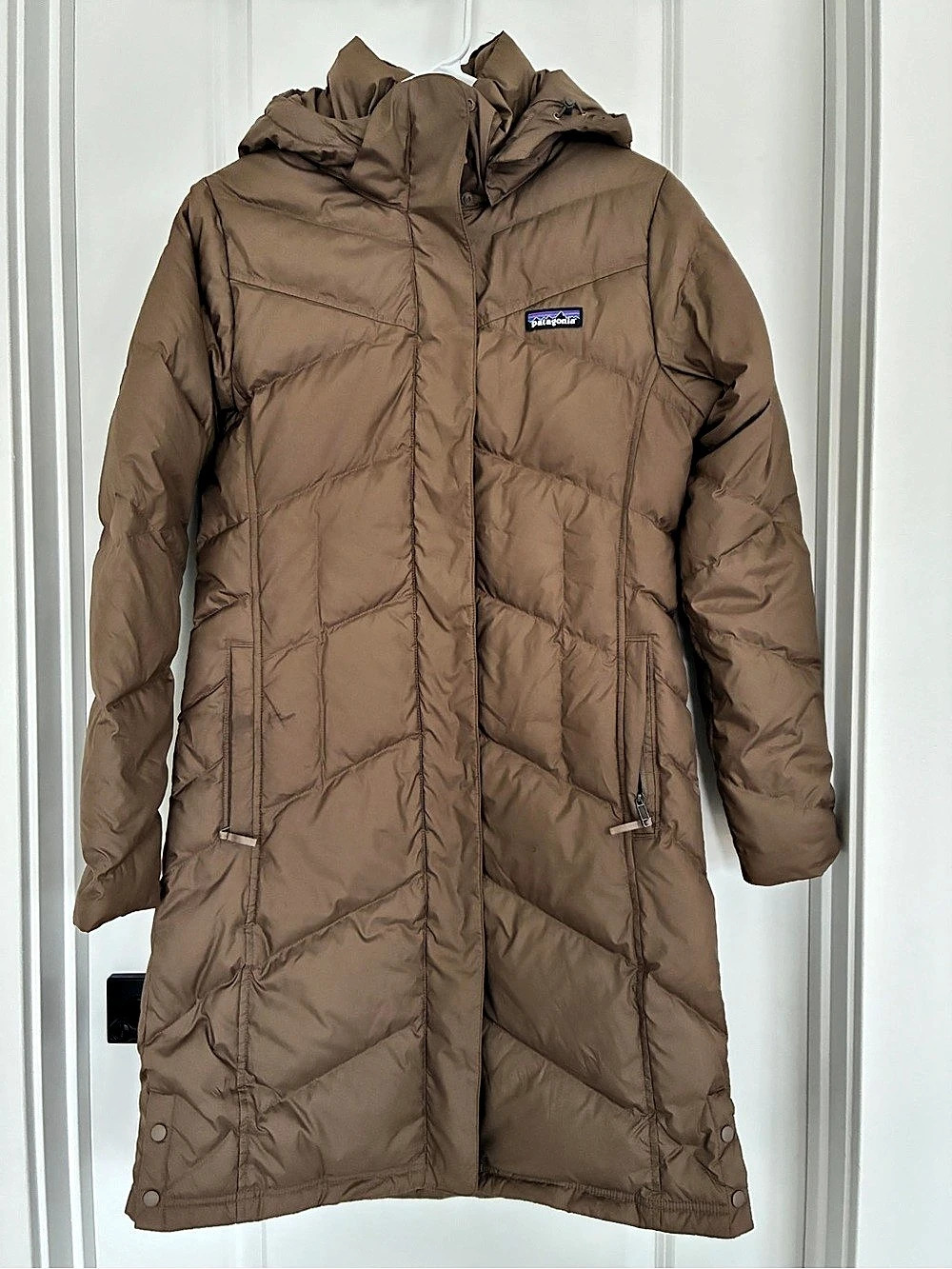 Patagonia Down With It Parka Women'Small Brown Puffer Coat Size Small